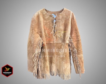 Suede Leather Fringe Western Jacket: Mountain Man Style