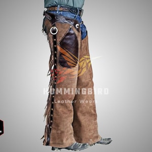 Chaps western Lakota en daim à franges
