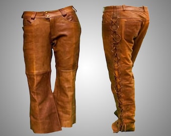 Native Indian American Western Cowboy Buckskin lederen broek, Beaded Suede lederen broek Chap, Buckskin originele broek voor mannen, lange kralen broek