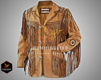 メンズ トラディショナル ウエスタン カウボーイ バックスキン レザー