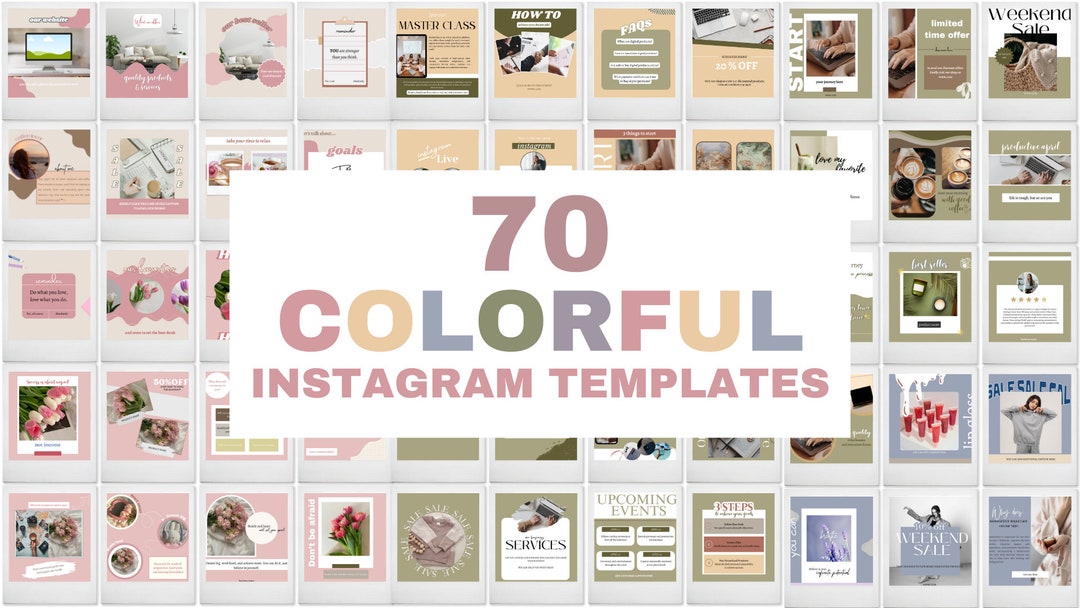 70 Colorful Instagram Templates Canva - Etsy