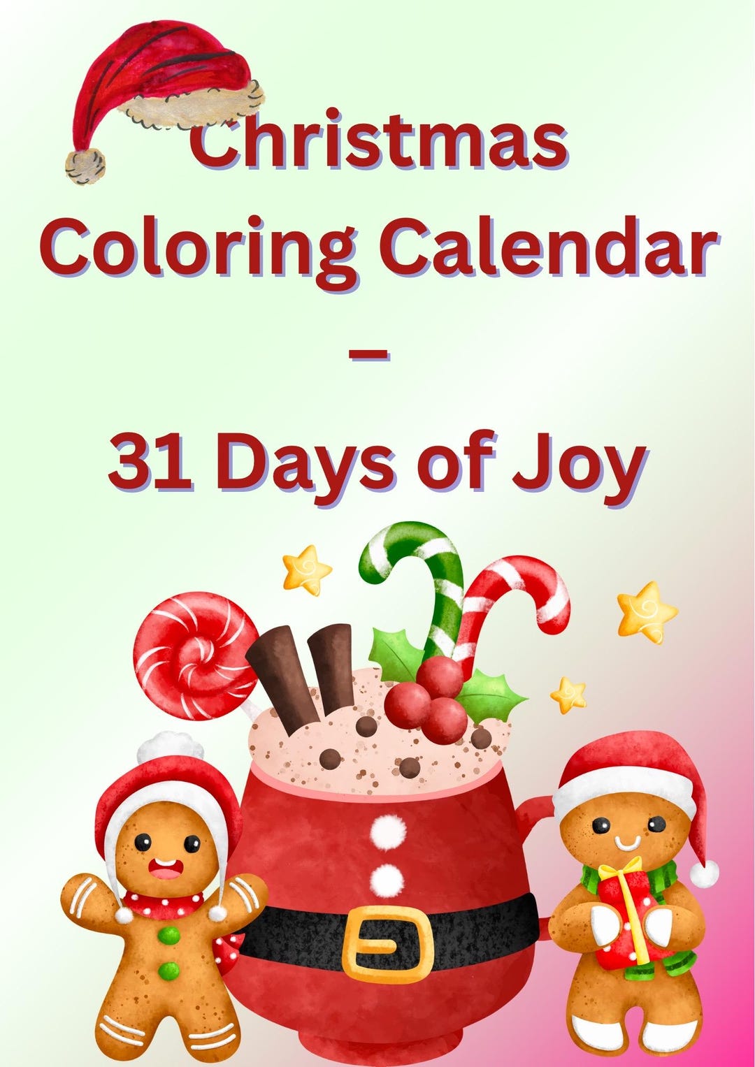 My Christmas Countdown Coloring Calendar for Kids - Etsy