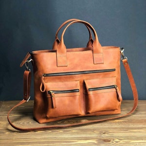 Leather Briefcase Men, Light brown leather briefcase, Laptop briefcase, Messenger bag, leather lawyer briefcase, briefcase bag for lawyer