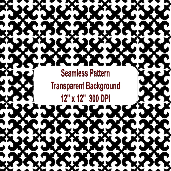 Transparent Seamless Pattern PNG Clipart, Nomadic Ornament PNG Download, Folk Art Printable, Ethnic Digital Paper, Oriental Symbol PNG
