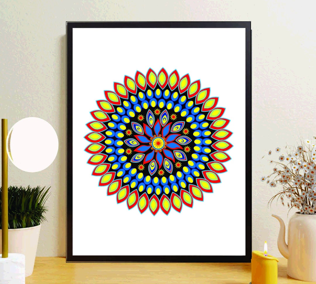 Mandala Wall Art Print Intricate Mandala Art Digital Etsy