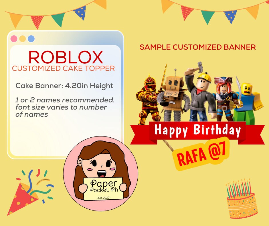 Roblox Cake Topper Custom Digital Printable Only PNG PDF Silhouette ...