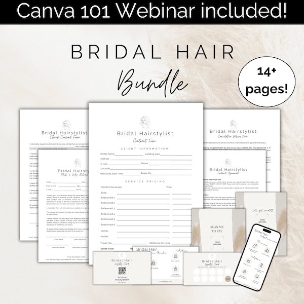 Bridal Hair Contract | Bridal Contract | Bridal Hairstylist | Wedding Hair Contract | Hair Stylist Agreement  | Wedding Bridal Hair