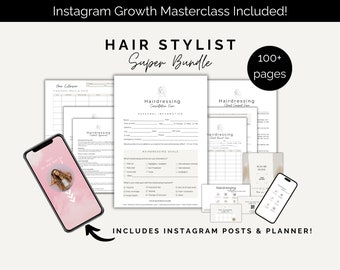 Moduli per parrucchieri Contratto per capelli Parrucchiere Modulo per consultazione di assunzione Modello Instagram per contratto per capelli da sposa