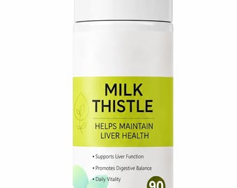 Milk Thistle Detox Supplement, Premium Herbal Extract Capsules, Daily Wellness Support - 90 capsules