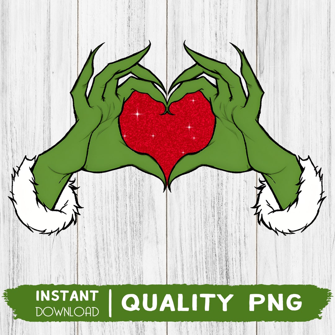 Grinch Heart PNG Grnic Heart Hand Grinch Hands Heart Png - Etsy Australia