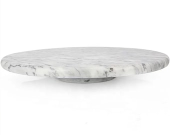 Marble Rotating Cake Stand Lazy Susan Round Rotatable Dessert Display Cheese Cupcake and Pastry Serving Tray