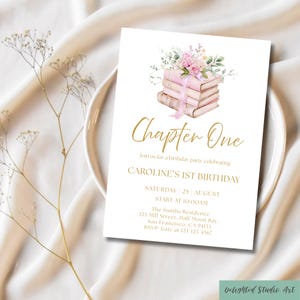 Chapter One Book Themed Birthday Party Invitation Template, Printable ...
