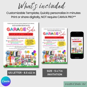Neighborhood Garage Sale Flyer Digital Canva Editable Template, School Church Fundraiser, Community Yard Garage Rummage Sale Event Poster, Event Flyer, Church Flyer, Trash to Treasure, PTA Fundraiser, Editable Poster, School Fundraiser, Template Flyer, Funny Yard Sale, Rummage Sale, Garage Sale, Yard Sale, Thrifting, Neighborhood Sale, Funny Garage Sale, Sale Flyer, Yard Sale Flyer, Garage Sale Sign, Fundraiser Flyer