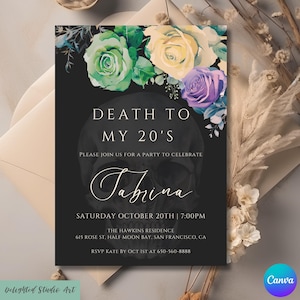 Funeral for My Youth 20s 30th Birthday Party Editable Invitation Template, Death to My Twenties 20s, RIP Twenties 30th Invite Mobile Evite