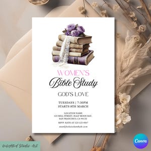 Women&#39;s Bible Study Invitation Template: Pastel Church Flyer (Digital Download)