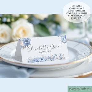 Floral Wedding Place Card Template: Modern DIY Printable (Canva Editable, Digital Download