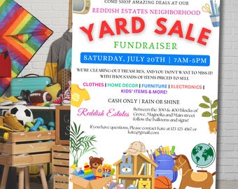 Editable Yard Flyer Template, Garage Poster (Digital Download)