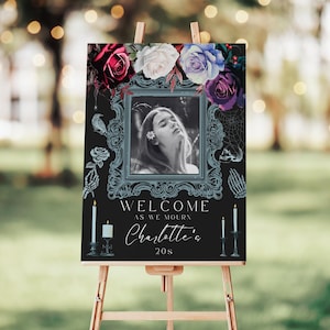 Photo Death to My Twenties 20s 30s Birthday Party Welcome Sign Editable Template, RIP 20s 30s, Funeral For My Youth Sign, Death Party Sign