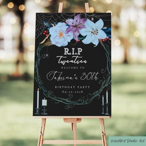 Death to My Twenties 20s 30s Birthday Party Welcome Sign Editable Template, Funeral For My Youth RIP 20s 30s Welcome Sign, Death Party Sign