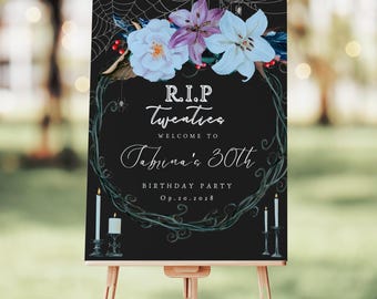 Death to My Twenties Birthday Welcome Sign, Editable Template (PDF)