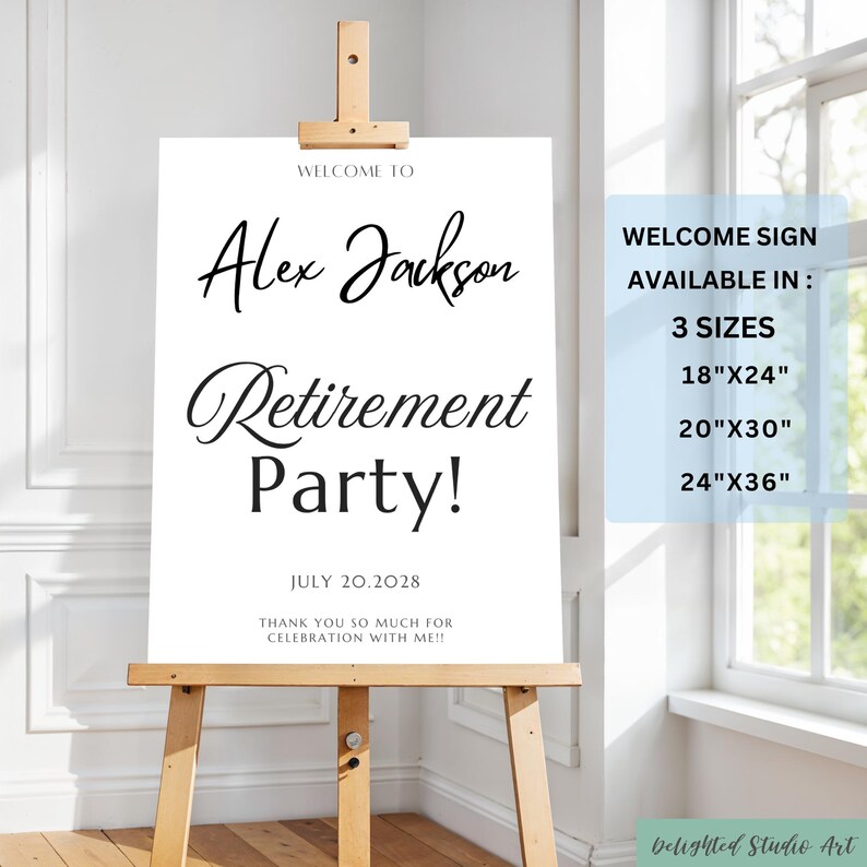 Returement Sign Custom Retirement Party Welcome Sign: Editable Celebration Poster (PDF ...
