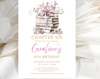 Storybook Birthday Invitation Template: Library Theme (Digital Invite)