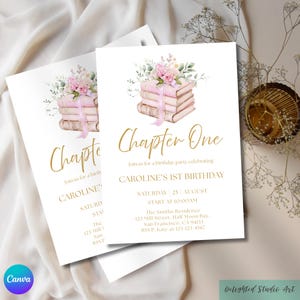 Chapter One Book Themed Birthday Party Invitation Template, Printable ...