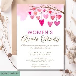 Women&#39;s Bible Study Invitation Template: Editable Church Flyer (Digital Download)