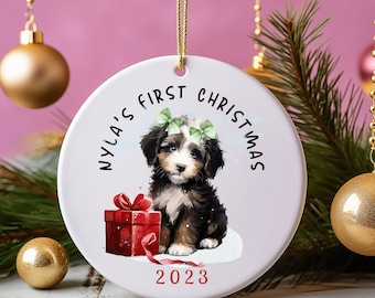 2026 Bernedoodle First Christmas Ornament Ceramic Ornament | Personalized Dog Puppy Pet Mom