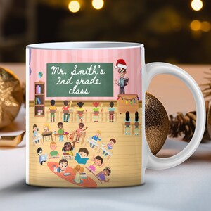 Personalized Teacher Mug 110z/15 oz. Christmas gift,Gift for Teacher, Teacher Gift Keepsake, Custom Ceramic Coffee Mug, Appreciation Gift