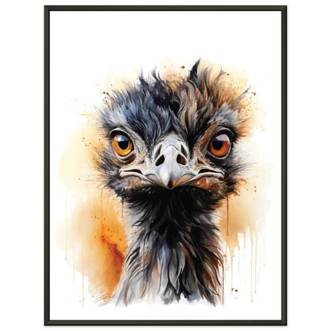 Emu Poster, Watercolor Style, 300dpi, 60x80cm - Etsy