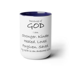 GOD Forgives Two-Tone Coffee Mugs, 15oz