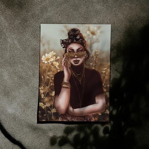 Urban Floral Fine Art Print | Cool Feminine Portrait in Boho Ästhetic | Digital Fashion Wall Art