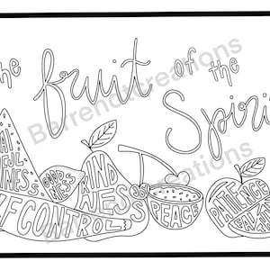 Fruit of the Spirit Bible Verse Colouring In Page