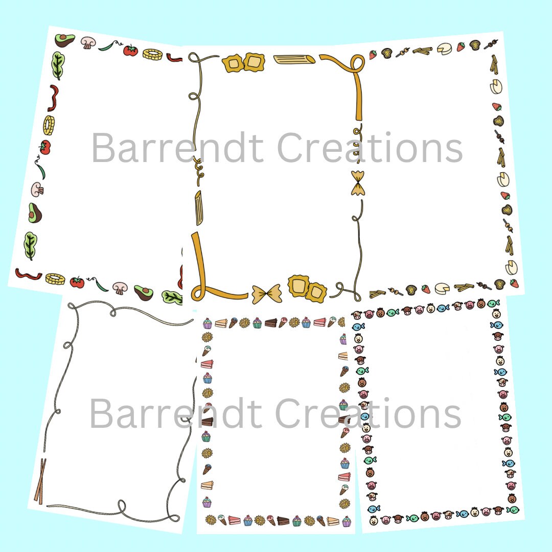 Cook Book Borders - Etsy