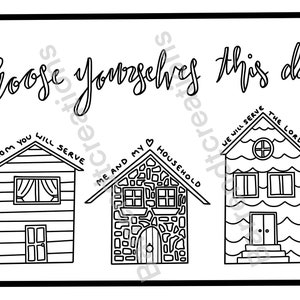 Joshua 24 Bible Verse Colouring In Page