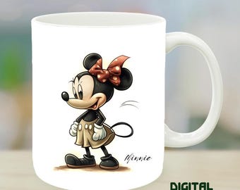 Minnie Maus Tasse Wrap Design, Valentinstag Geschenk (Digitaler Download)