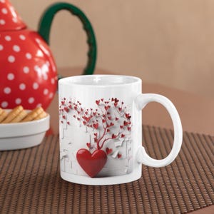 Wachsendes Herz Becher Wrap - Valentinstag Sublimation Liebe Geschenk Design (11oz 15oz) Bild 5