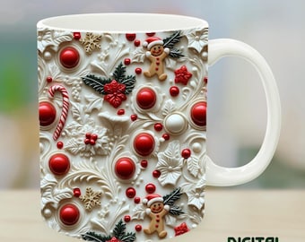 3D-Weihnachtstassen-Vorlage: Lebkuchen-Design (Digitaler Download)