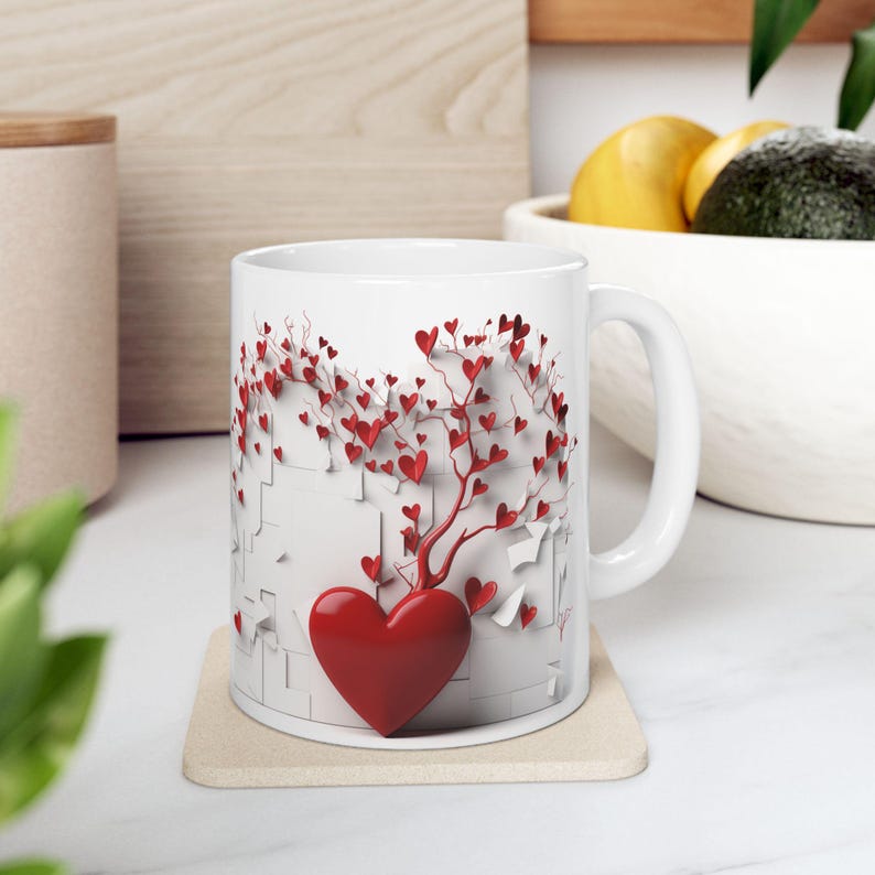 Wachsendes Herz Becher Wrap - Valentinstag Sublimation Liebe Geschenk Design (11oz 15oz) Bild 6