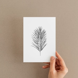 palm tree and tropical leaves illustration digital download