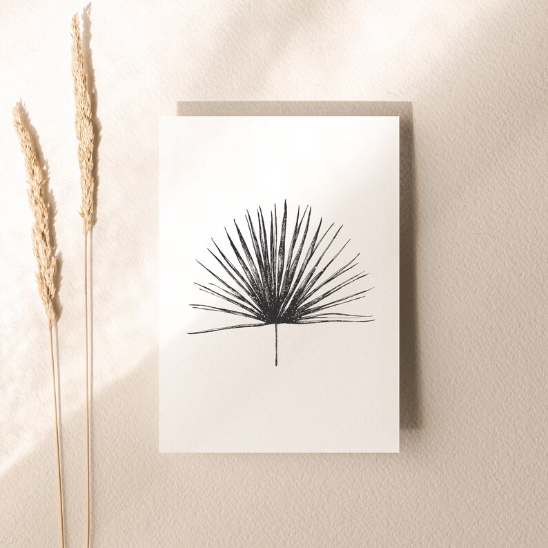 palm tree and tropical leaves illustration digital download