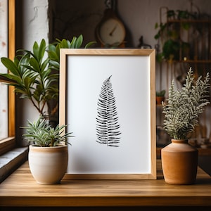 palm tree and tropical leaves illustration digital download