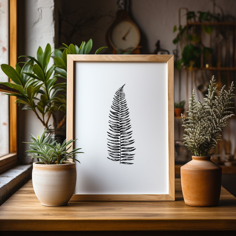 palm tree and tropical leaves illustration digital download