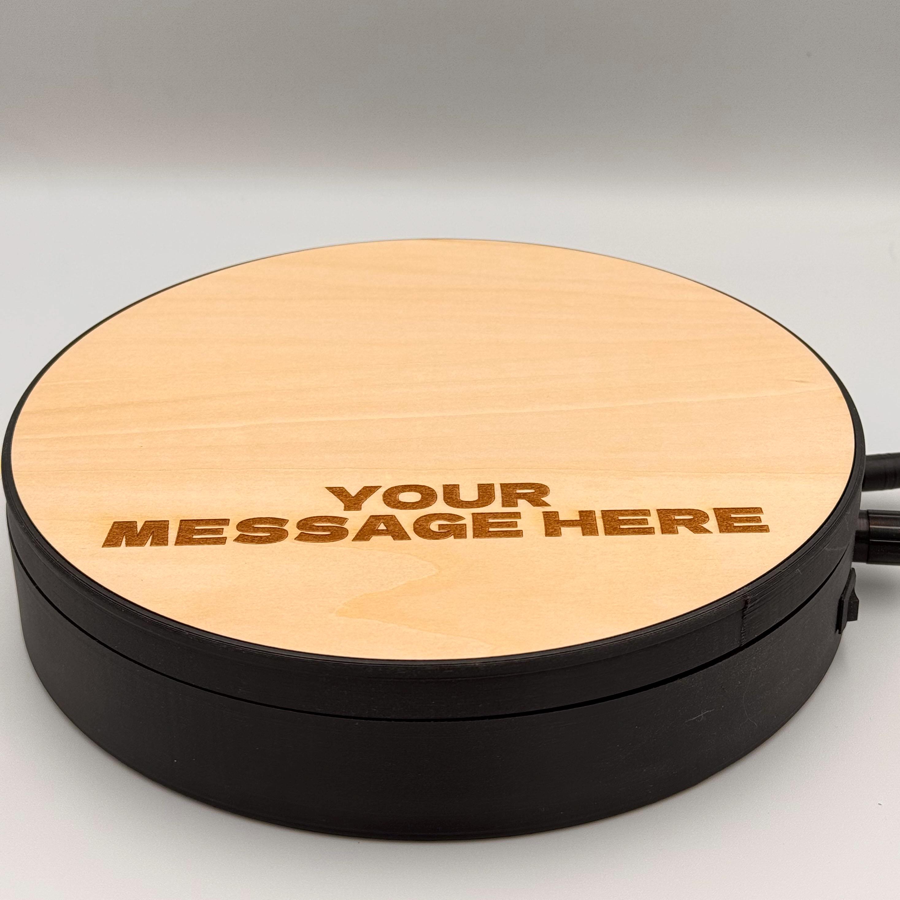 Custom Wood Engraved Turntable Display Base: Rotating 360-degree Stand ...