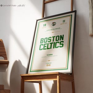 Boston Celtics Poster Basketball Gift | NBA Celtics Basketball | Sport Dorm Room Printable Basketball | Minimal Boston Celtics Basketball