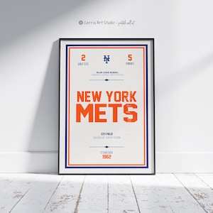 New York Mets Ticket Poster | Vintage Wall Art | Mets Baseball  | Sport Dorm Room Printable | Vintage Digital Poster