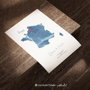Geschenk für frisch verlobtes Paar, personalisiertes Verlobungsgeschenk, Verlobungskarte Geschenk, Geschenk für Ehemann, Hochzeitstag Geschenk, Herz Pin Map
