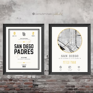 San Diego Padres Baseball Poster | MLB Padres Baseball | Sport Dorm Gamer Room Printable Baseball | Minimal Padres Baseball Vintage Poster