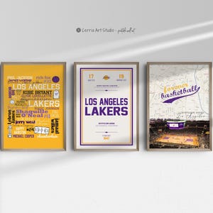 Los Angeles Lakers Poster Basketball Word Collage NBA Basketball Crypto Stadium Map Teen Dorm Room Digital Los Angeles Lakers Basketball